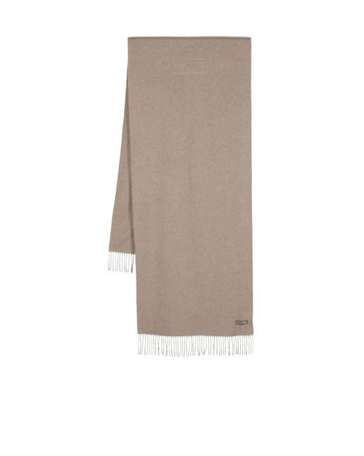 Brunello Cucinelli Natural Fringed Silk Scarf