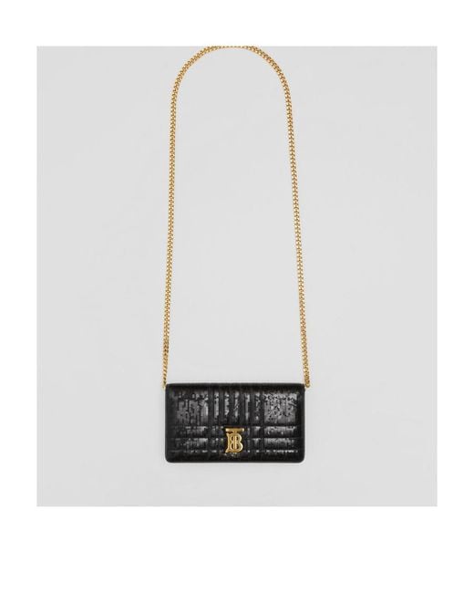Burberry White Lola Sequin Embellished Wallet-On-Strap