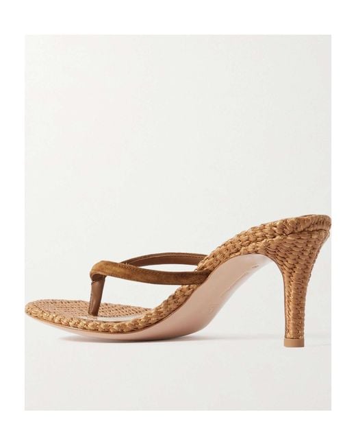 Gianvito Rossi Brown Round-Headed High-Heeled Sandals