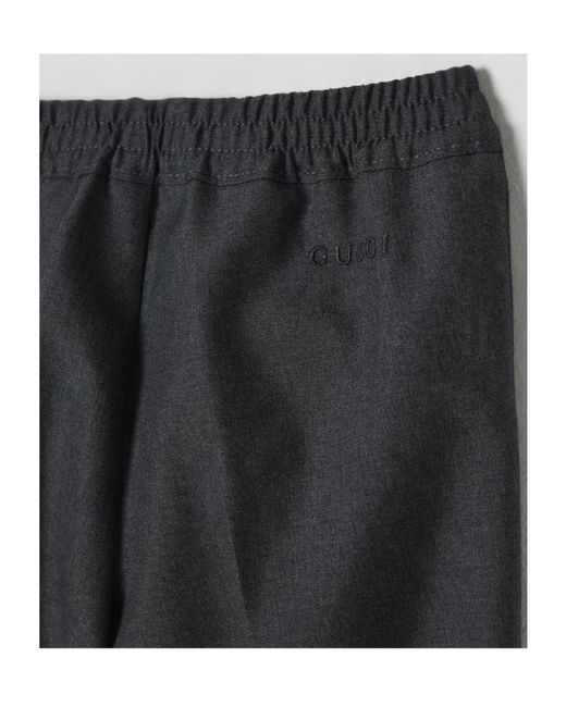Gucci Gray Elastic-Waist Trousers