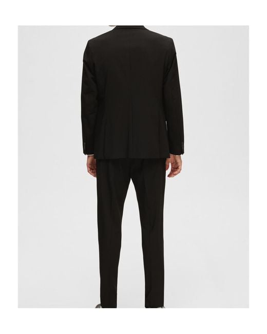 SELECTED Black Long-Sleeved Suit Coat for men