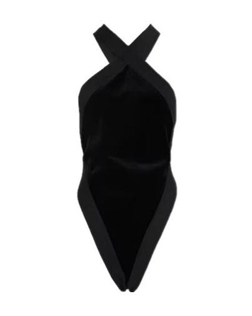 Saint Laurent Black Velvet Sleeveless Jumpsuit