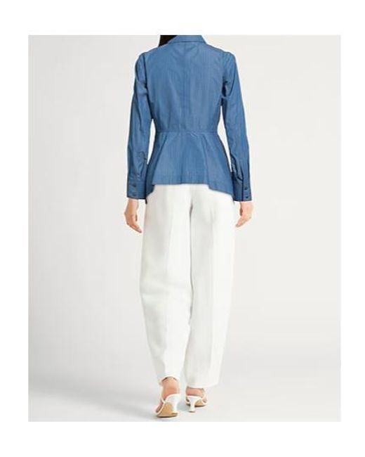Tory Burch Blue Denim Shirts