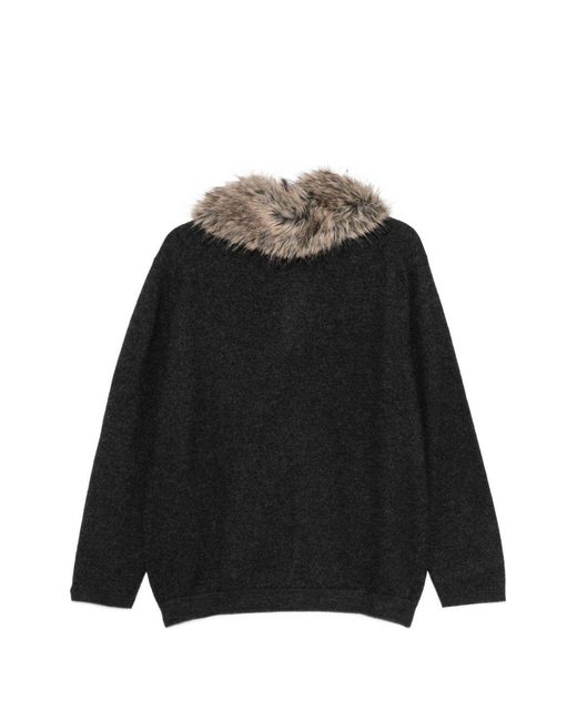 Semicouture Black Long-Sleeve Zip-Up Cardigan