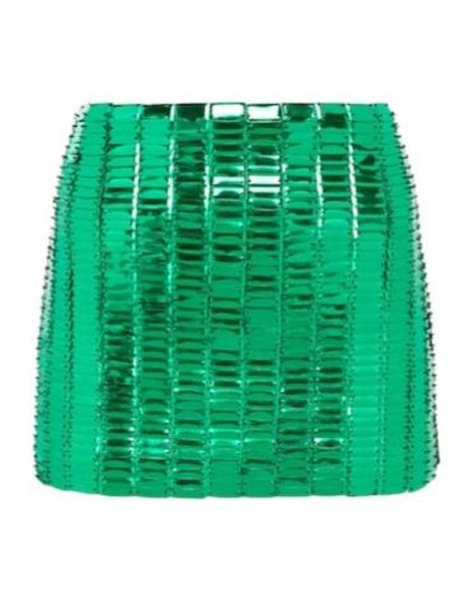 The Attico Green Rue Embellished Miniskirt
