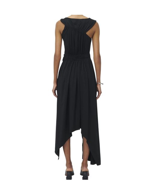 McQueen Black Boat-Neck Sleeveless Dress
