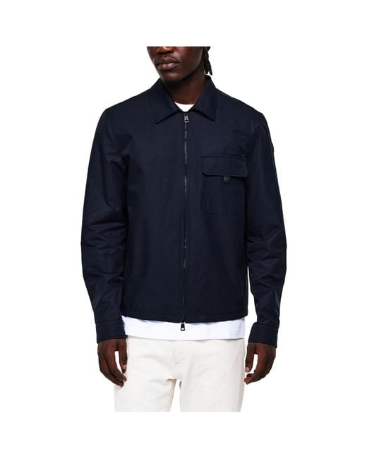 Moncler Blue Zip-Up Shirt Jacket for men