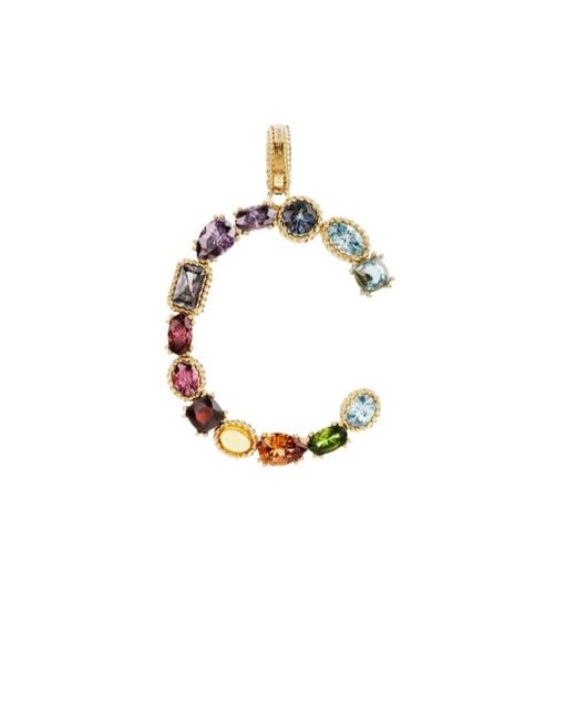 Dolce & Gabbana White 18Kt C Letter Gemstone Pendant