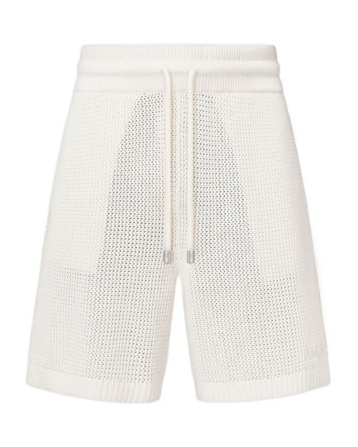 Amiri White Crochet Mesh Shorts for men