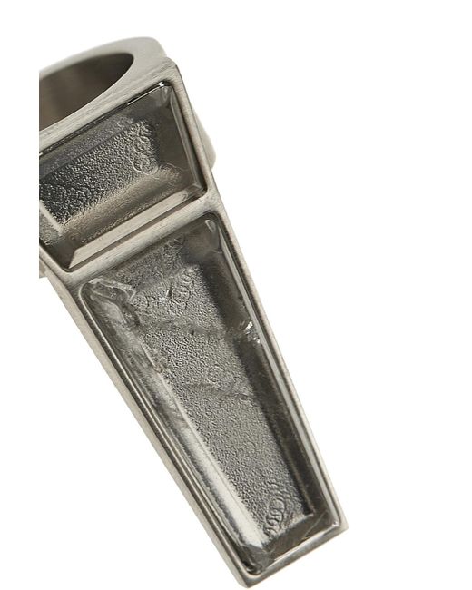 Rick Owens Green Crystal Trunk Ring for men