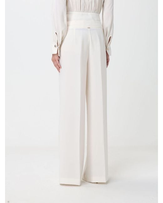 Twinset White Wide-Leg Tailored Trousers