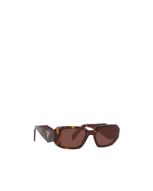 Prada Brown Eyewear Rectangular Frame Sunglasses