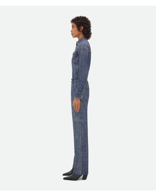 Bottega Veneta Blue Textured Denim Trousers