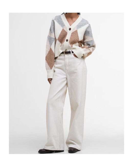 Barbour White Silvia Cardigan