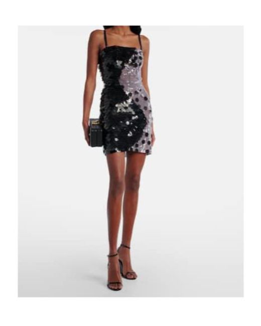 Nensi Dojaka Black Sequined Minidress