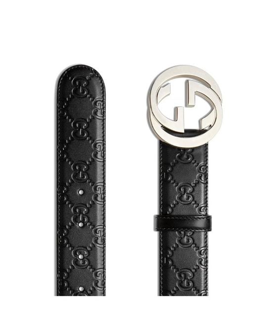Gucci Black Gg Supreme Buckle Belt for men