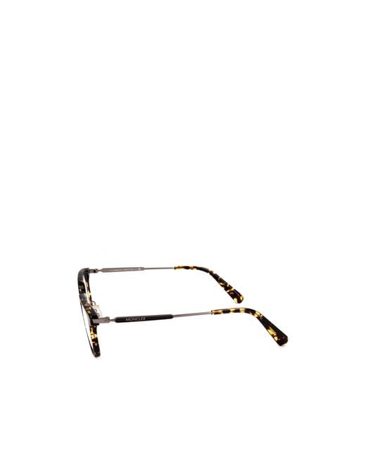 Moncler White Eyewear Rectangular Frame Glasses for men