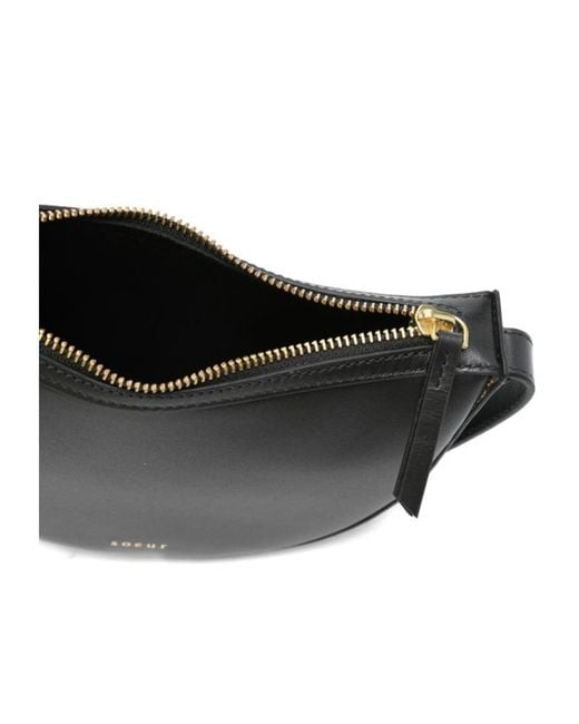 Soeur Black Zipper Shoulder Bag