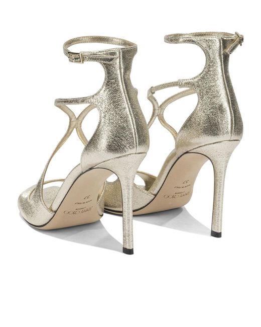 Jimmy Choo Metallic Azia 95 Strappy Heeled Sandals