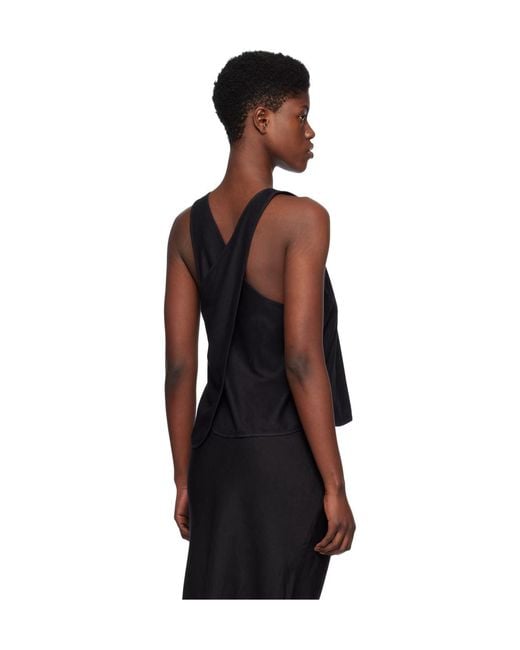 Baserange Black Low Round Neck Vest