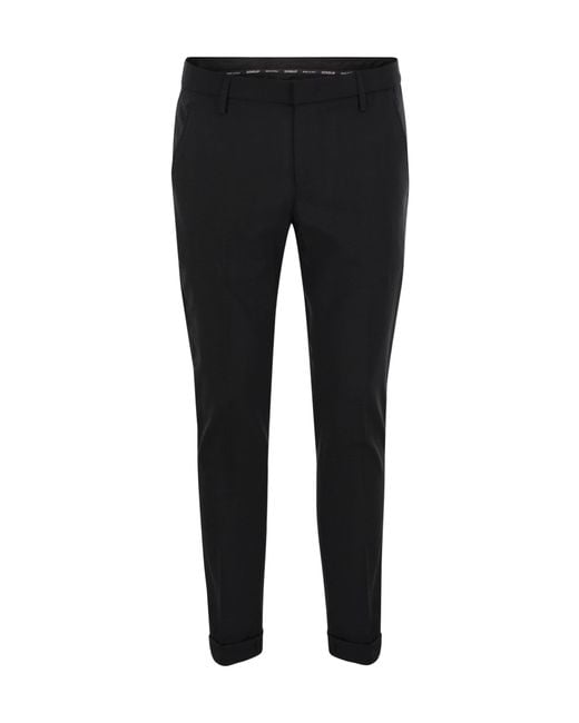 Dondup Black Gaubert Regular Fit Pants for men