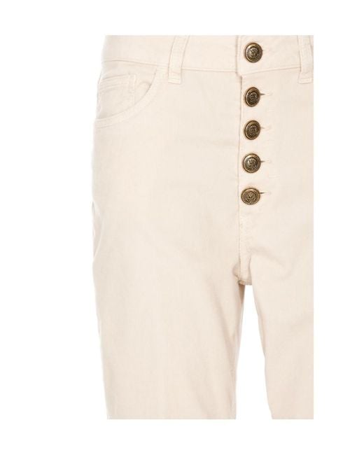Dondup Natural High-Waist Cropped Jeans