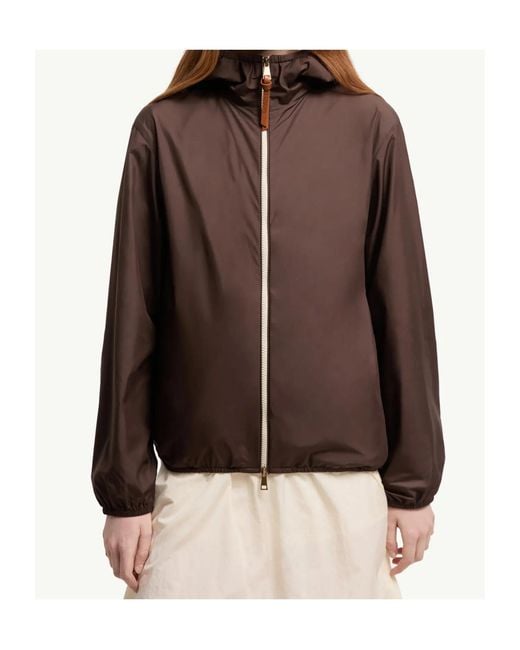 Moncler Brown Zip-Up Hooded Jacket