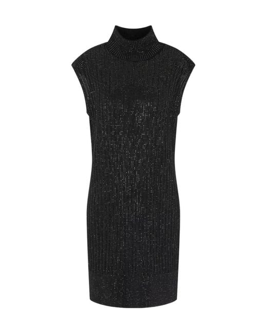 Emporio Armani Black Embellished Sleeveless Dress