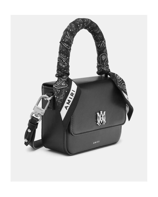 Amiri Black Bandana-Scarf Leather Mini Bag