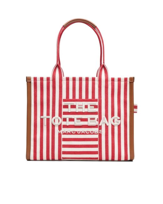 Marc Jacobs Red The Stripe Large Tote Bag
