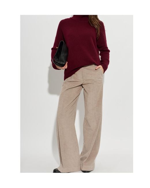 Lisa Yang Red Heidi Ribbed Turtleneck Knitted Sweater