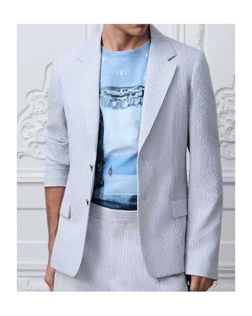 Dior Blue Iviera Single-Breasted Jacket for men