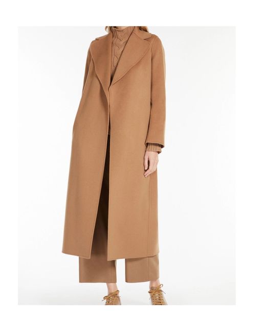 Max Mara Natural Wool Drap Wrap Coat