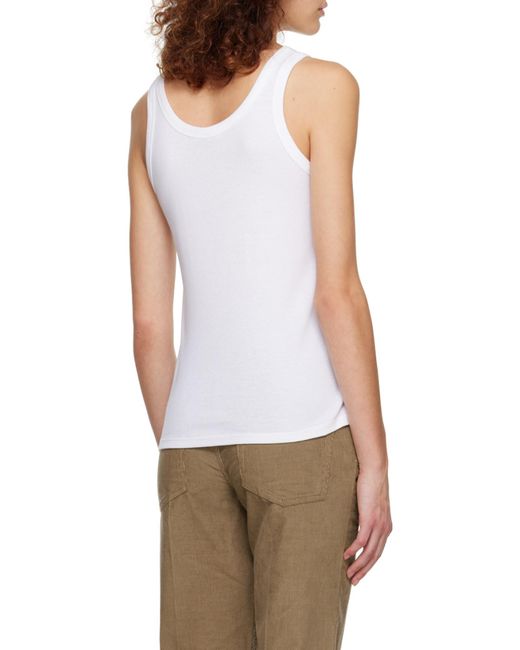 The Row White Frankie Sleeveless Tank Top