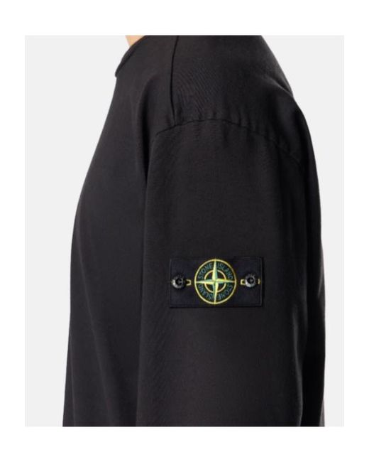 Stone Island Blue Logo Patch Crewneck Sweatshirt for men