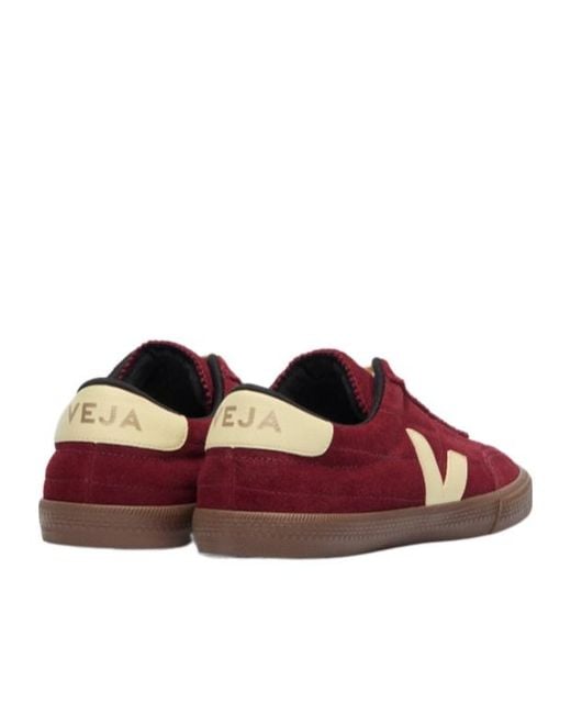 Veja Red Logo Patch Lace-Up Sneakers for men