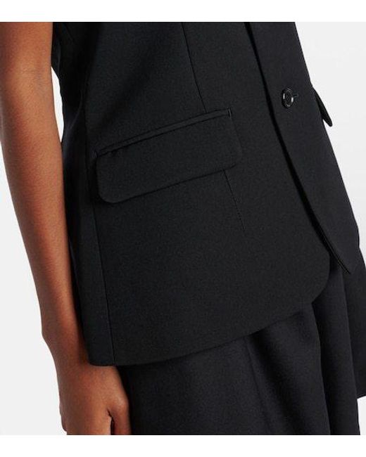 Comme des Garçons Black Cutout Wool Top
