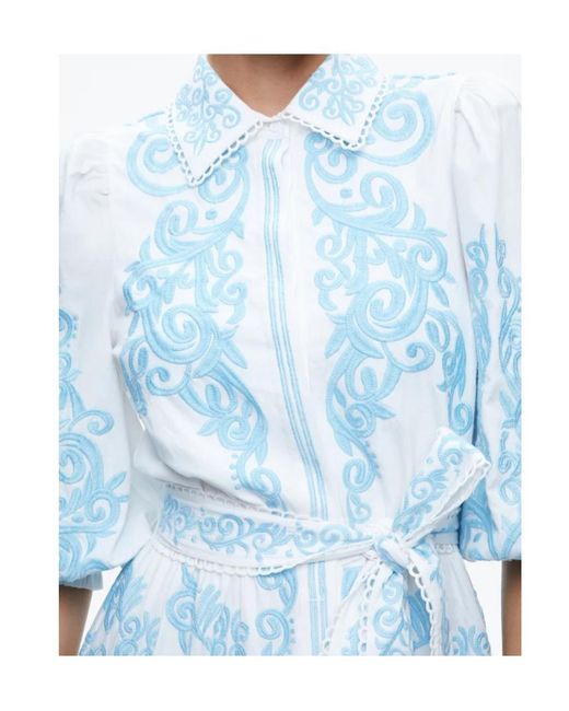 Alice + Olivia Blue Medium And Long Layered Dress
