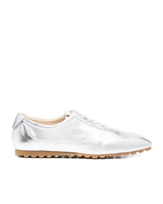 Aeyde White Uma Lace-Up Sneakers