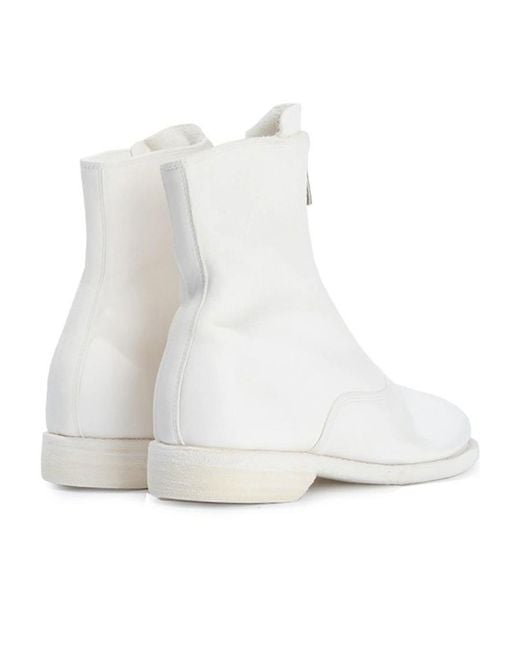 Guidi White Logo Short Boots