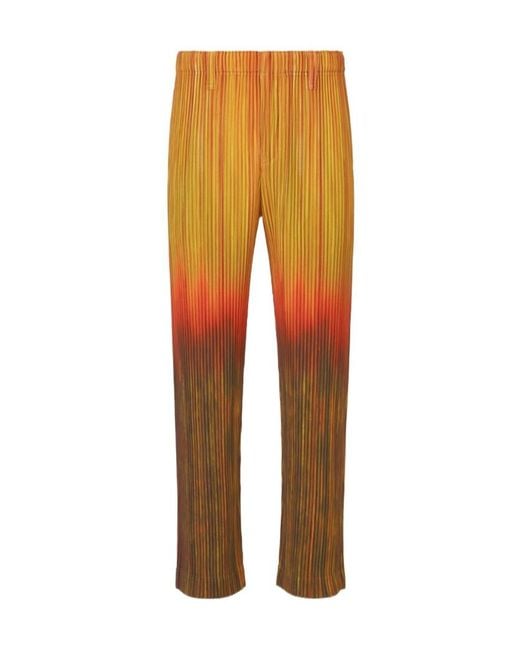Homme Plissé Issey Miyake Orange Homme Plissé Issey Miyake Gradient Pleated Pants for men