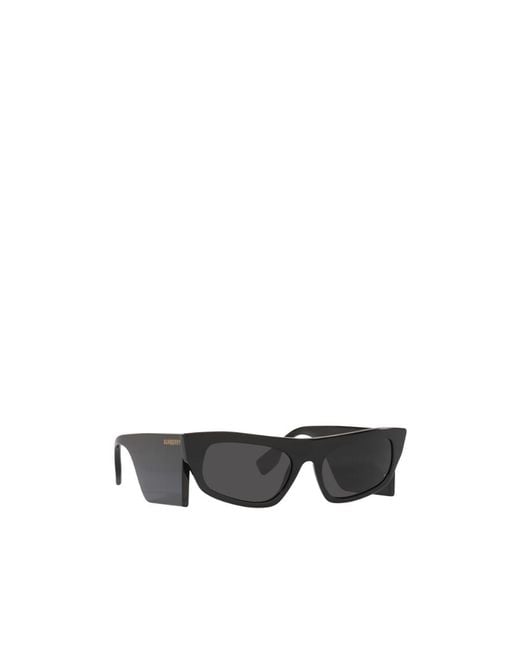 Burberry White Eyewear Rectangular Frame Sunglasses