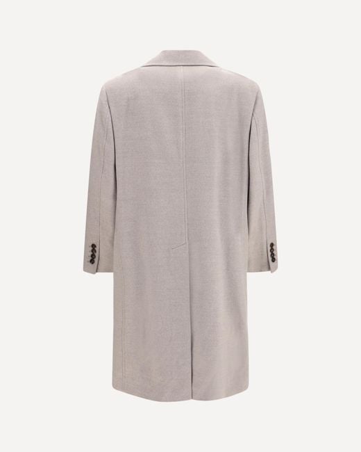 Brunello Cucinelli Gray Collared Long-Sleeved Coat for men