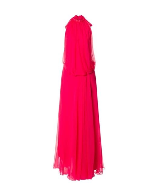 Alberta Ferretti Pink Halterneck Maxi Dress