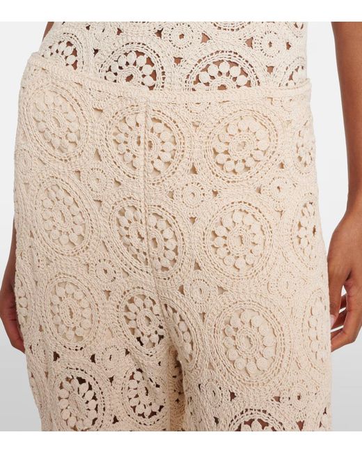 FRAME Natural Crocheted Trousers