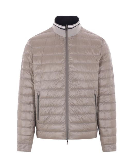 Herno Blue Nylon Reversible Down Jacket for men
