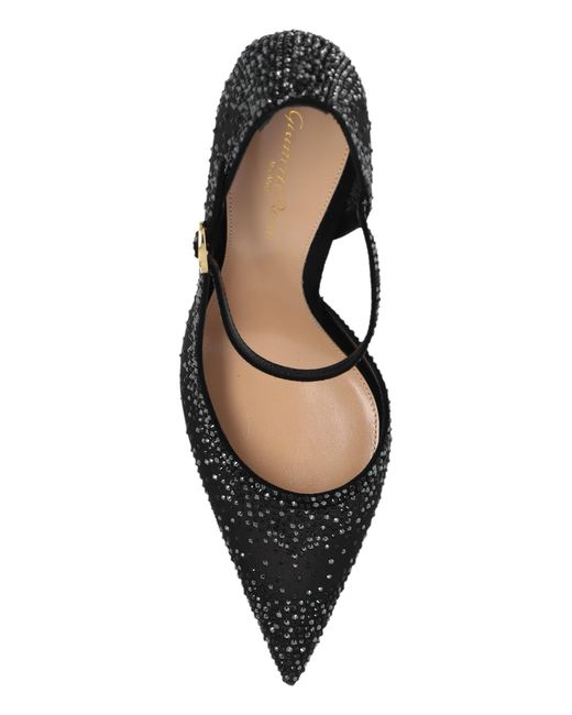 Gianvito Rossi Black Crystal Adorned Pumps