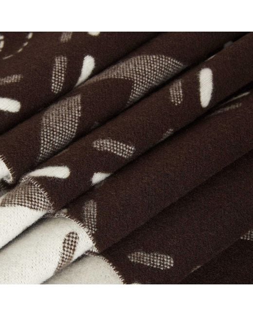 Fendi White Ff Jacquard Fringed-Edge Scarf