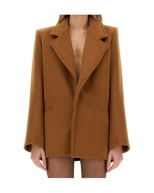 Saint Laurent Brown Single-Breasted Short Coat