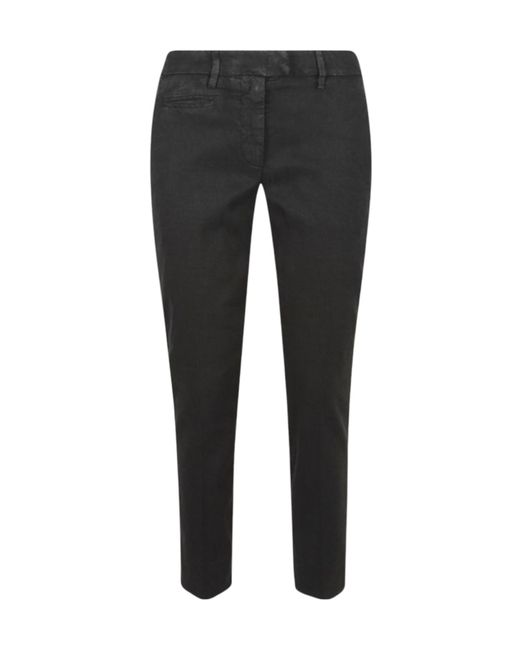 Dondup Black Perfect Logo-Plaque Trousers